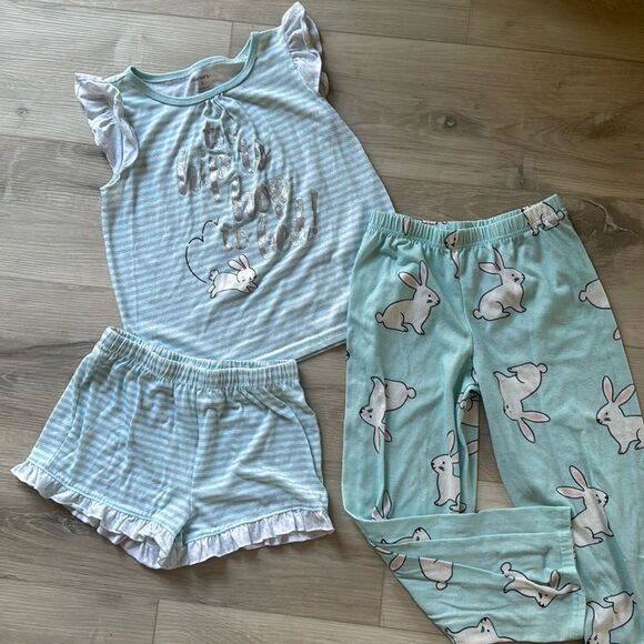 Carter’s 3 Piece Bunny ‘Too Hip To Hop’ Pajama Set, Easter Size 7 - Picture 1 of 6